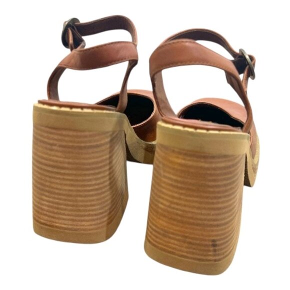 Vintage Candie's Lizzie Heeled Leather Clogs Sz 10 Pre-Loved - Picture 2 of 5